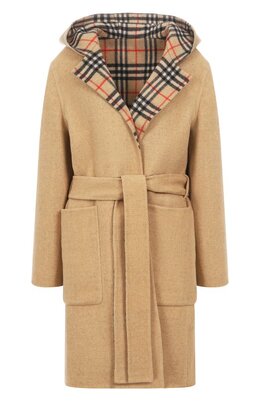 Burberry: Бежевое пальто 