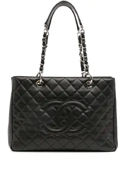 CHANEL Pre-Owned: Чёрная сумка-шоппер 