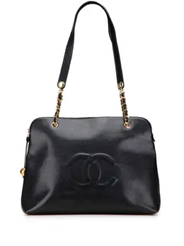 CHANEL Pre-Owned: Чёрная сумка-шоппер 