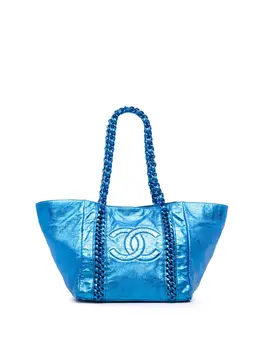 CHANEL Pre-Owned: Голубая сумка-шоппер 