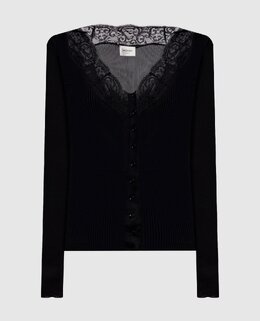 Saint Laurent: Чёрный кардиган 