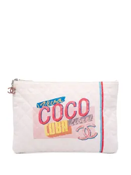 CHANEL Pre-Owned: Белый клатч 