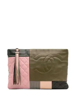 CHANEL Pre-Owned: Зелёный клатч 