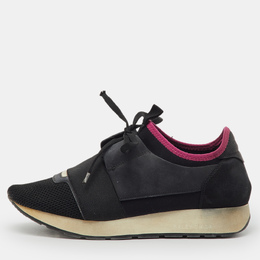 Balenciaga: Чорні кросівки  Race Runner
