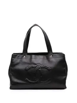 CHANEL Pre-Owned: Чёрная сумка-шоппер 