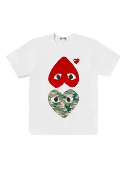 Comme Des Garçons Play: Белая футболка  Double Heart