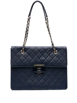 CHANEL Pre-Owned: Голубая сумка-шоппер 