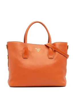 Prada Pre-Owned: Оранжевая сумка-шоппер 
