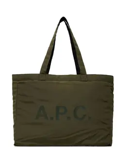 A.P.C.: Зелёная сумка-шоппер 