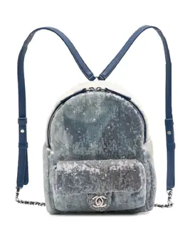 CHANEL Pre-Owned: Голубой рюкзак 
