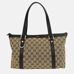 Gucci: Бежевая сумка-шоппер  GG