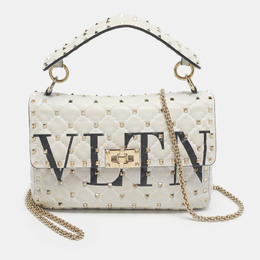 Valentino: Белая сумка  Rockstud Spike