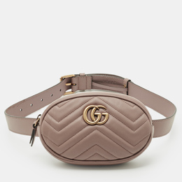 Gucci: Розовая поясная сумка  GG Marmont