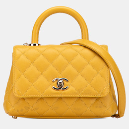 Chanel: Жёлтая сумка на руку 