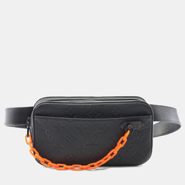 Louis Vuitton: Чёрная поясная сумка  Pochette