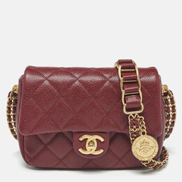 Chanel: Бордовая сумка 