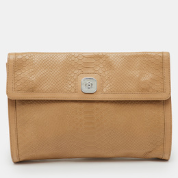 Longchamp: Бежеві клатчі 
