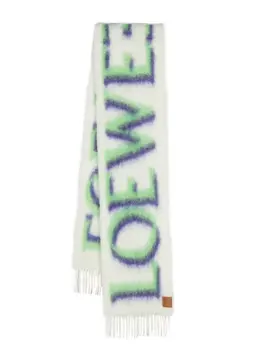 LOEWE: Белый шарф 