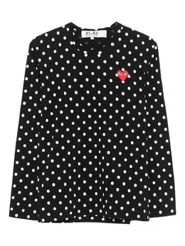 Comme Des Garçons Play: Футболка  Heart в горошек