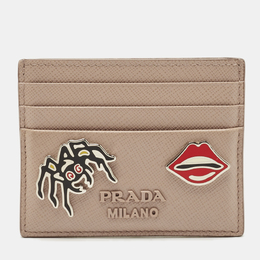 Prada: Бежевый картхолдер 