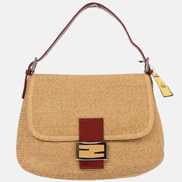 Fendi: Бежеві сумки  Baguette