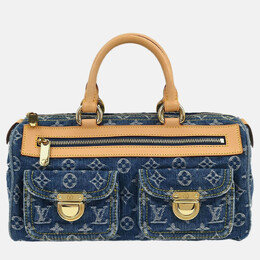 Louis Vuitton: Голубая сумка  Neo Speedy