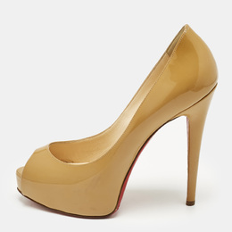 Christian Louboutin: Бежеві босоніжки 