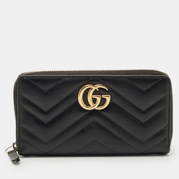 Gucci: Чёрный кошелёк  GG Marmont