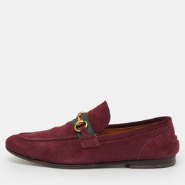 Gucci: Бордовые мокасины  Horsebit