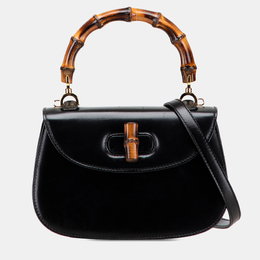 Gucci: Чёрная сумка  Bamboo