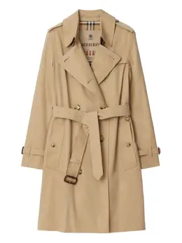Burberry: Двубортный плащ 