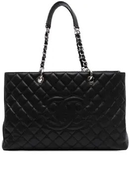 CHANEL Pre-Owned: Чёрная сумка-шоппер 