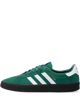 adidas: Зелёные кроссовки  Suede