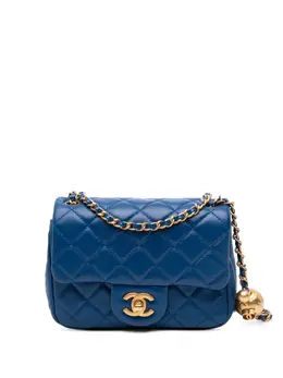 CHANEL Pre-Owned: Голубая сумка через плечо 