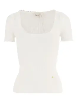 Chloé: Кружевная футболка 