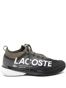 Lacoste: Кроссовки цвета хаки 
