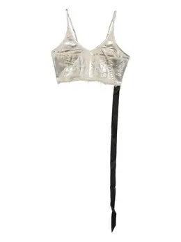 Rick Owens DRKSHDW: Серебристый топ 