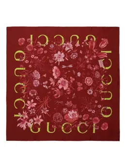 Gucci: Шарф с растительным принтом 