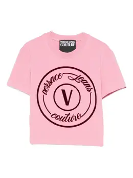 Versace Jeans Couture: Розовая футболка 