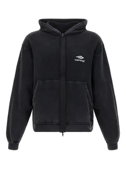 Balenciaga: Чёрная толстовка 