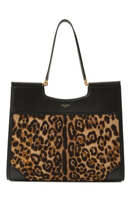 Dolce & Gabbana: Сумка  Sicily Large с леопардовым принтом