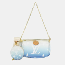 Louis Vuitton: Голубая сумка  Pochette Accessoires