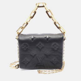 Louis Vuitton: Чёрная поясная сумка 