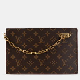 Louis Vuitton: Коричневый клатч 