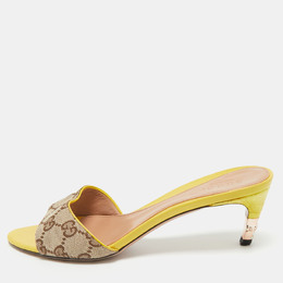 Gucci: Жёлтые сандалии  GG