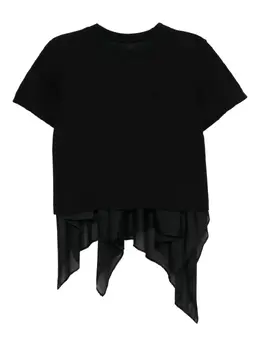 sacai: Чёрная футболка 