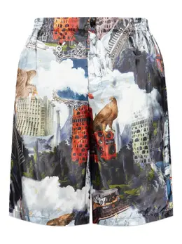 Off-White: Шорты с принтом 