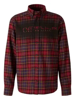 Off-White: Бордовая рубашка 