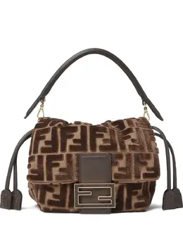 FENDI: Коричневая сумка-шоппер  Baguette