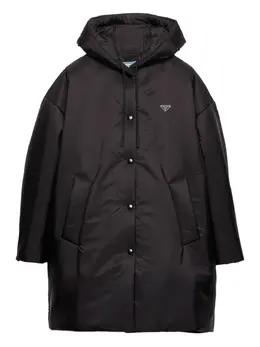 Prada: Пальто с капюшоном 